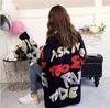 High quality Women's Sweaters oversized loose single breast knitted Designer spring autumn fleece Towel embroidery cardigans jumper long Sweater jacket for fema