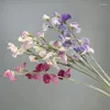 Decorative Flowers 63CM Nordic Home Decoration Artificial Fragrant Pea Flower Living Room Tea Table Plant Hair Bundle