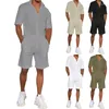 Survêtements pour hommes Hommes Outfit Set Summer Sports Suit Casual Chemise et short Deux pièces Vêtements