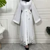エスニック服刺繍カーディガンローブドバイ七面鳥イスラム教徒のドレス女性のためにエレガントな長い堅いkaftan femme musulman
