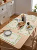 Tapetes de mesa con flores y estrellas, accesorios de decoración para comedor y cocina, manteles individuales resistentes al calor, Pascua, lino, 4/6 Uds.