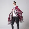 Marca Poncho Capes Mujeres Bufanda de invierno Mantón Señoras Vintage Plaid Manta Punto Wrap Cashmere Mujer Echarpe Pashmina Poncho YG084 231229