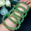 Braccialetti di collegamento Braccialetto di perline di pietra di quarzo verde fragola naturale 6 8 10MM Braccialetti elasticizzati con perline Donna Uomo Gioielli fatti a mano