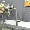 Badezimmer-Waschtischarmaturen, herausziehbarer Wasserfall-Wasserhahn, 360-Grad-Drehung, Küchen- und Kaltwasserhahnmischer, Edelstahl, Gemüsewaschen