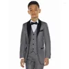 Mäns kostymer Vit Boy Suit Set Kids for Weddings Prom Children Formal Dress Boys Tuxedo (Jacket Pants Vest)