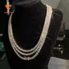 Bijoux Hip Hop glacés S925, collier de Tennis en pierre synthétique ample, diamant Moissanite, 3mm 4mm, meilleure vente 2023