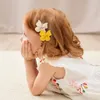 Hair Accessories Solid Color PU Leather Small Knot Bow Butterfly Clips For Girl Children Cute Kawaii Simple Princess Hairpin Fashion Party