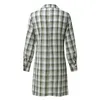 Casual Dresses Shirt Bage Size Long Plus för kvinna Plaid Blus Linne Evening Sleeve Tshirt Autumn Cotton Es