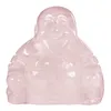 Smyckespåsar 1.5 "Naturlig kristallsten skrattande Buddha -staty Maitreya skulptur Figurer Bord Dekoration Hemprydnader