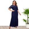 Plus Größe Kleider Elegante Frauen Hochzeit Kleid Dame Party Abend Spitze Weibliche Blau Prom Vestido Hohe Qualität XL-5XL