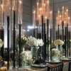 Ny trend svart hög långstammad akrylbord ljusstake bröllop mittstycke kristallrör kandelabra till salu 197