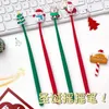 Partihandel Cartoon Christmas Silicone Rocker Gel Pen Black Signature Pennor For Students Christmas Stationery Gifts Office Supplies 231229