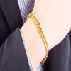 18K Real Gold Plated Gold Color Bracelet 크기 8mm 20cm 남성 보석류 전체 2064 대형 두꺼운 체인 뱅글