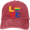Boné de beisebol LGBT Orgulho Gay Love Denim Chapéus Ajustáveis Chapéus de caminhoneiro Boné de pai
