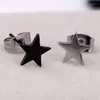 Stud Oorbellen Mode Vrouwen Mannen Punk Kleine Sterren Kleur Zwart Titanium Petagram Ster Sieraden