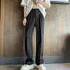Men's Pants 2024 Chinese Bamboo Leaf Embroidered Western Straight Tube Women's Luxury Hanging Ice Silk Casual