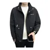 Men's Jackets Men Solid Color Coat Windproof Stand Collar Winter With Zipper Closure Pockets Smooth Long Sleeve For Fall