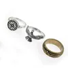 Cluster Ringen 3 stks/set Punk Grote Set Voor Man Mode-sieraden Zilver Kleur Vintage Veer Meeuwen Vogel Dier Cool Ring gift