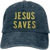Vintage baseball cap Jesus räddar denim hattar justerbara lastbilshattar pappa mössa