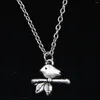 Chains 20pcs Fashion Necklace 17x16mm Bird Standing Branch Pendants Short Long Women Men Colar Gift Jewelry Choker