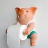 Toalettpappershållare PVC Pig Style Holder Punch Free Hand Tissue Box Hushållshandduk Rulle Spole Device Bad Accessory 231204