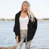 Chandails pour femmes automne et hiver lâche mi-longueur manches Dolman tricoté Cardigan pull veste