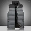 Herenvesten Hoogwaardig patchwork katoenen vest Heren Herfst Winter Outdoor Warm Stand Kraag Mannelijke winddichte sport donsjack Singlet