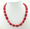 Tour de cou classique ! Collier de perles de corail naturel 8x12 mm. 18"