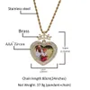 Hip hop chaîne en or bricolage photo personnalisée couronne amour cadre photo pendentif collier hommes luxe cuivre diamant couple pendentif souvenir corde collier 24 pouces 1969