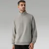 2024 nouvelle veste pour hommes Lu align Lemon Yoga Coat LL chemise à manches longues pour hommes état stable automne/hiver peluche décontractée col debout pull à fermeture éclair haut de sport en plein air Jogger