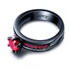 Mode-Stil Roter Kubikzircon Granat Ringe für Frauen Dame Schwarz Gold gefüllt Hochzeit Verlobung Liebe Versprechen Ring Anel Whole225m