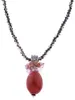 Pendant Necklaces Blood Orange Stone Pouch Amulet Crystal Rhinestone Necklace