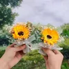 Kwiaty dekoracyjne Słonecznik Kwiat Mini bukiet wysuszony ręcznie wykonany wieczny sztuczny dekoracja ślubna dom