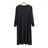 Men's Sleepwear 2024 O-Neck Long Sleeve Robes Homewear Mid-long Knee Length Soft Comfortable Modal Nightwear Men Solid Thin Bathrobe