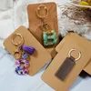 Smyckespåsar Kraft Paper Ornament Accessories Dualisides Tom Packing Taggar Keychain Packaging Card Keyring Display Boardcard Holder