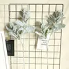 Fiori decorativi Foglia argento Crisantemo Floccaggio Imitazione Fiore Decorazione di nozze per la casa Pianta portatile Campanula Artificiale