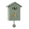 Orologi da parete con orologio a pendolo a forma di casa a cucù, uccello in plastica, con carillon alimentato a batteria, decorazioni per la casa
