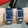 Nya mode lyxiga kvinnor klockor kvarts rörelse silver guld ros safir krona klänning titta på lady fyrkantig tank rostfritt stål fodral original casual wristwatch