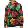 Dames Hoodies Polynesische Tribal Tongaanse Totem Tattoo Tonga Print Dames Volledig Diep Rood Bloemenpatroon Herfst Winter Hip Hop Hoody Met schroefdraad