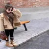 ジャケット幼児のベイビーフェイクファーコート9歳の女の子の服の子供用冬ジャケット両面摩耗暖かいオーバーウェアトレンディトップスストリートウェア