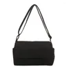 Evening Bags Canvas Women's Bag 2024 Eco Korean Shoulder Shopper Messenger Y2K Handbag School Satchel Black Crossbody Pockets