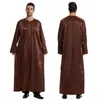 Ethnische Kleidung, einfarbig, für Männer, Naher Osten, Saudi-Arabien, Reißverschluss, Jubba Thobe, muslimisches islamisches Langarm-Kaftan, Abaya, Dishdasha-Kleid