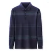 Men's T Shirts Spring And Autumn Striped T-shirt Long-sleeve Shirt Thin Style Ice Silk Lapel Casual Long-sleeved Polo