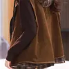 여자 조끼 스프링 가을 코듀로이 조끼 2024 재킷 패션 느슨한 후드 웨이스트 코트 탑 민소매 아웃복 재킷 여성