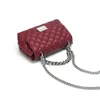 Avondtassen Klassiek diamantrooster voor dames Trend Hoogwaardige kwaliteit lederen kettingen Schouder Crossbody Designer in handtas