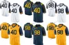 West Virginia Mountaeers College Football Maglie McAfee 40 Will Clarke 98 Mix Order Sport Jersey Factory Outlet