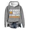 Sweats à capuche pour hommes un sweat à capuche chaud adapté aux femmes ou aux femmes Ich Gender Nicht Habe Einen Schulabschluss t-shirt petit sweat à capuche