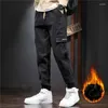 Herenbroeken Heren Cargo Werk Dik Baggy Streetwear Casual Joggers Broeken Winter Fleece Warm Corduroy Joggingbroek Mannelijke Kleding Plus Size