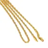 Halskette aus 18 Karat echtem Gelbgold für Herren und Damen, 24-Seil-Kette, GF, charmanter Schmuck, KEIN Diamant257l