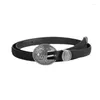Belts Women's Vintage Belt Carved Ancient Silver Buckle Western High Quality Leather Thin For Women Paired With Trendy
